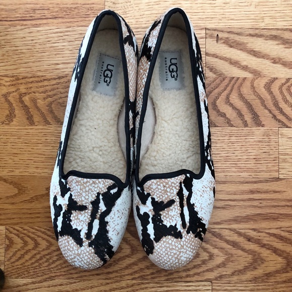 UGG Shoes - Nwt Ugg Alloway Hair Calf Reptile Loafers Size 8